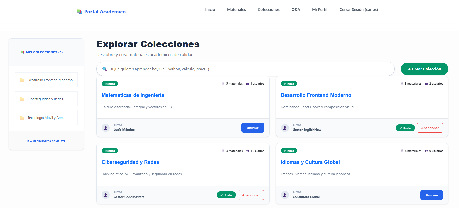 Plataforma Académica Yii2